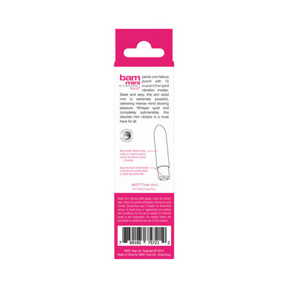 Bam Mini Rechargeable Bullet Vibe - Foxy Pink