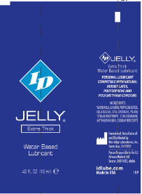 ID Jelly Extra Thick Water-Based Lubricant - 12ml Tubes - 72 Pieces Jar - Pleasure Palace