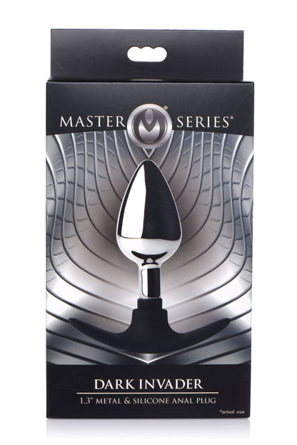 Dark Invader Metal and Silicone Anal Plug - Medium -