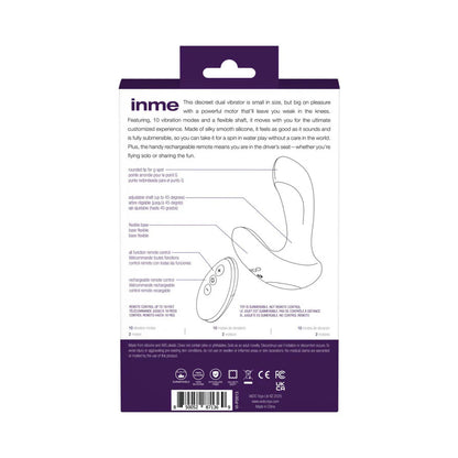 Inme Rechargeable Dual Vibe With Remote - Purple