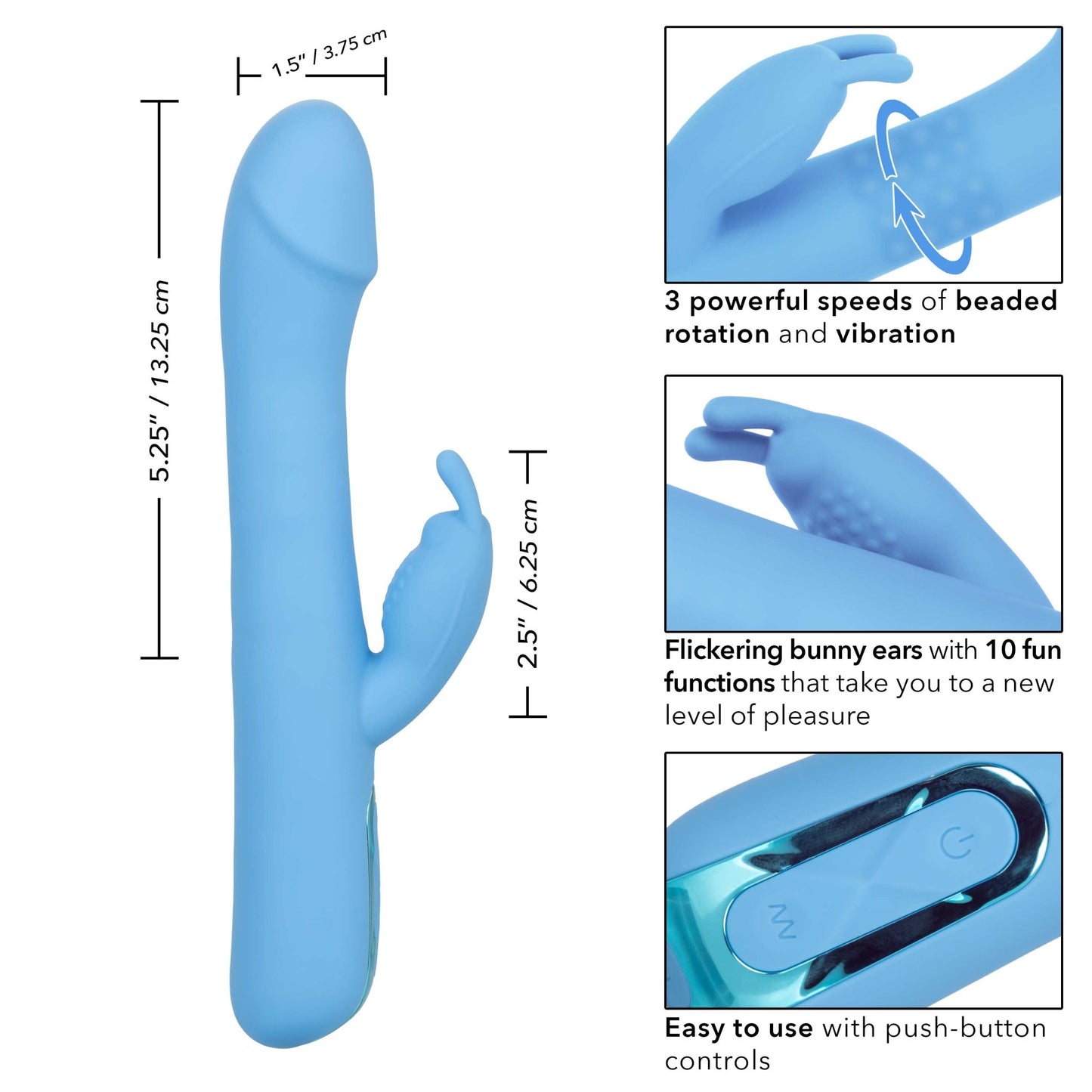 Jack Rabbit Elite Rotating Rabbit - Blue - Pleasure Palace