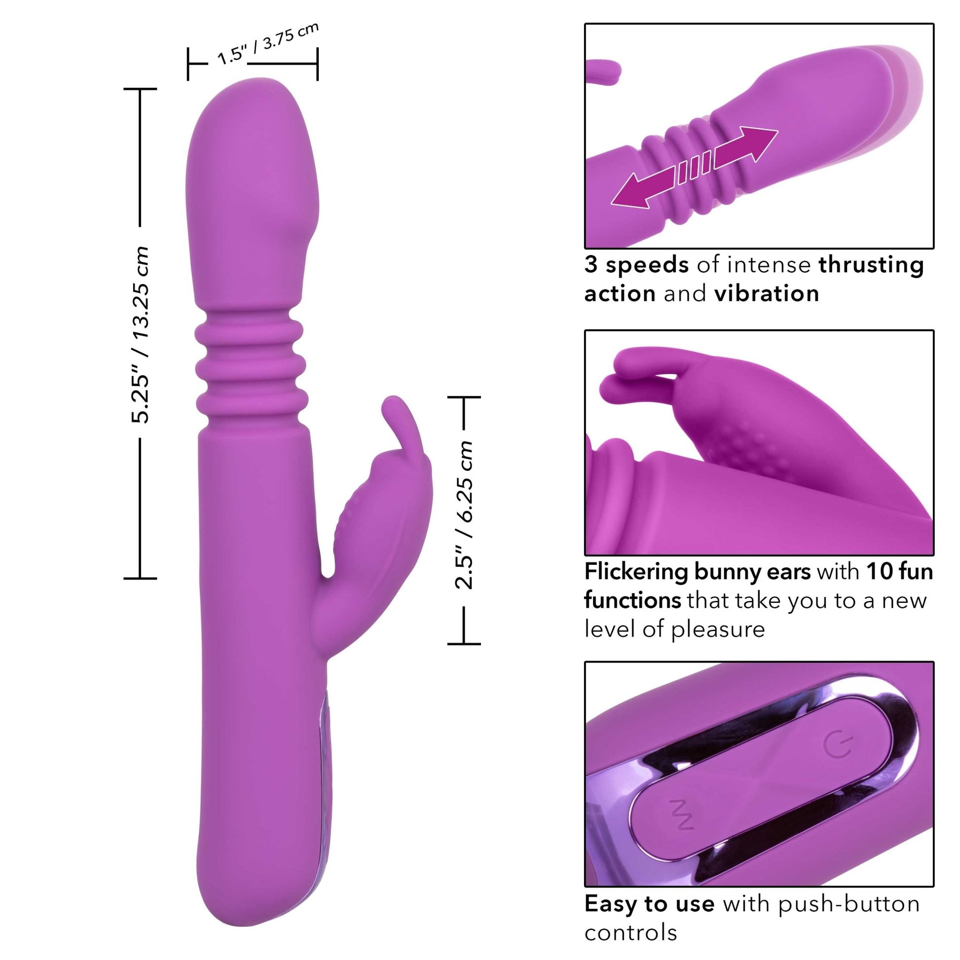 Jack Rabbit Elite Thrusting Rabbit - Purple - Pleasure Palace