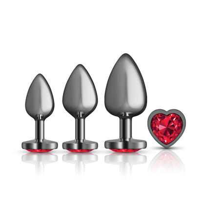 "Red Heart Gem Anal Trainer Kit - Gunmetal VB-CC9152"