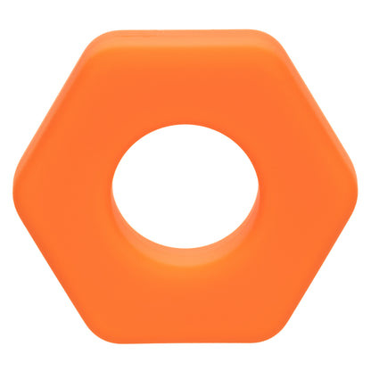 "Alpha Liquid Silicone Prolong Sexagon Ring - Orange SE1491702"