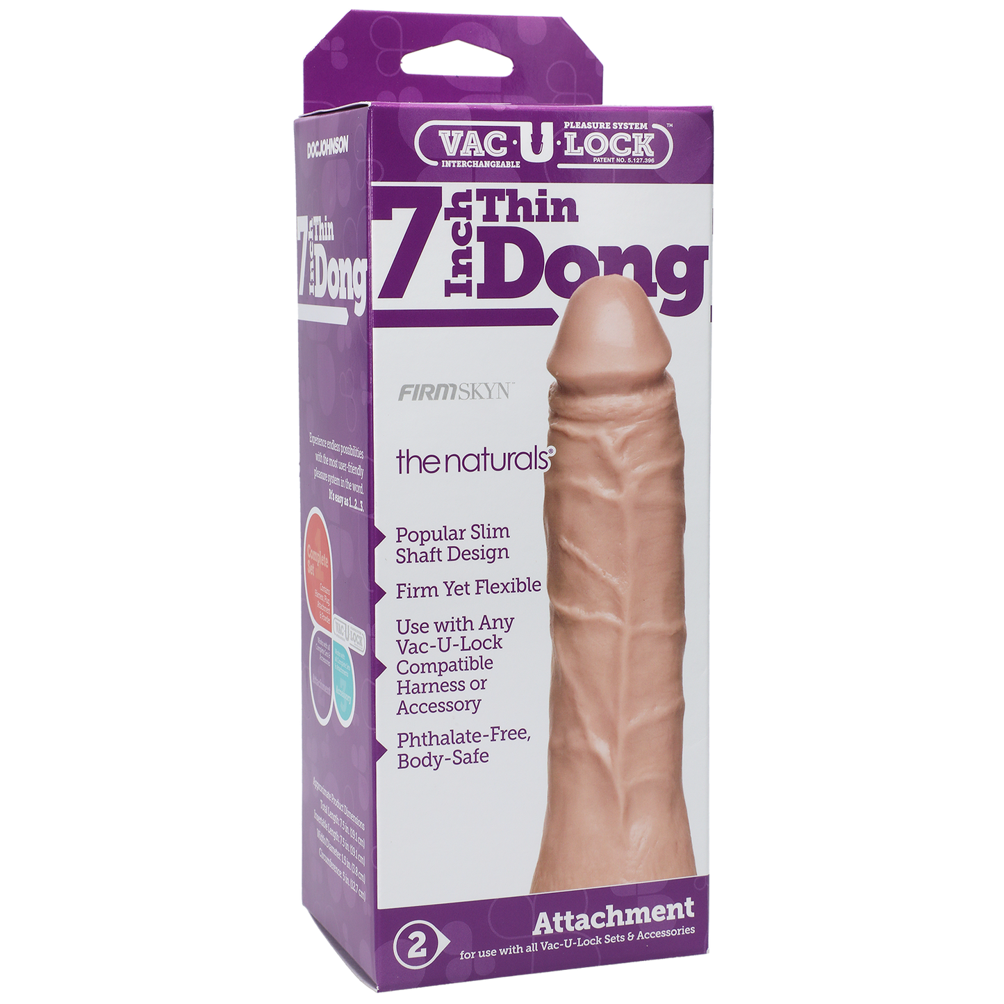 Vac-U-Lock 7 Inch Thin Dong - the Naturals