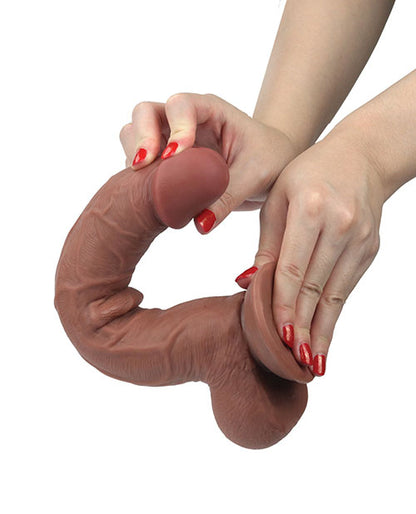 Get Lucky Real Skin 11 Dual Layer Dildo Light Brown