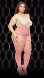"Pink Mirage Suspender Bodystocking - Q X-LC135-X-1"