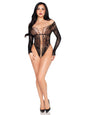 "Net and Lace Crotchless Teddy - Os - Black LA-89370BKOS"