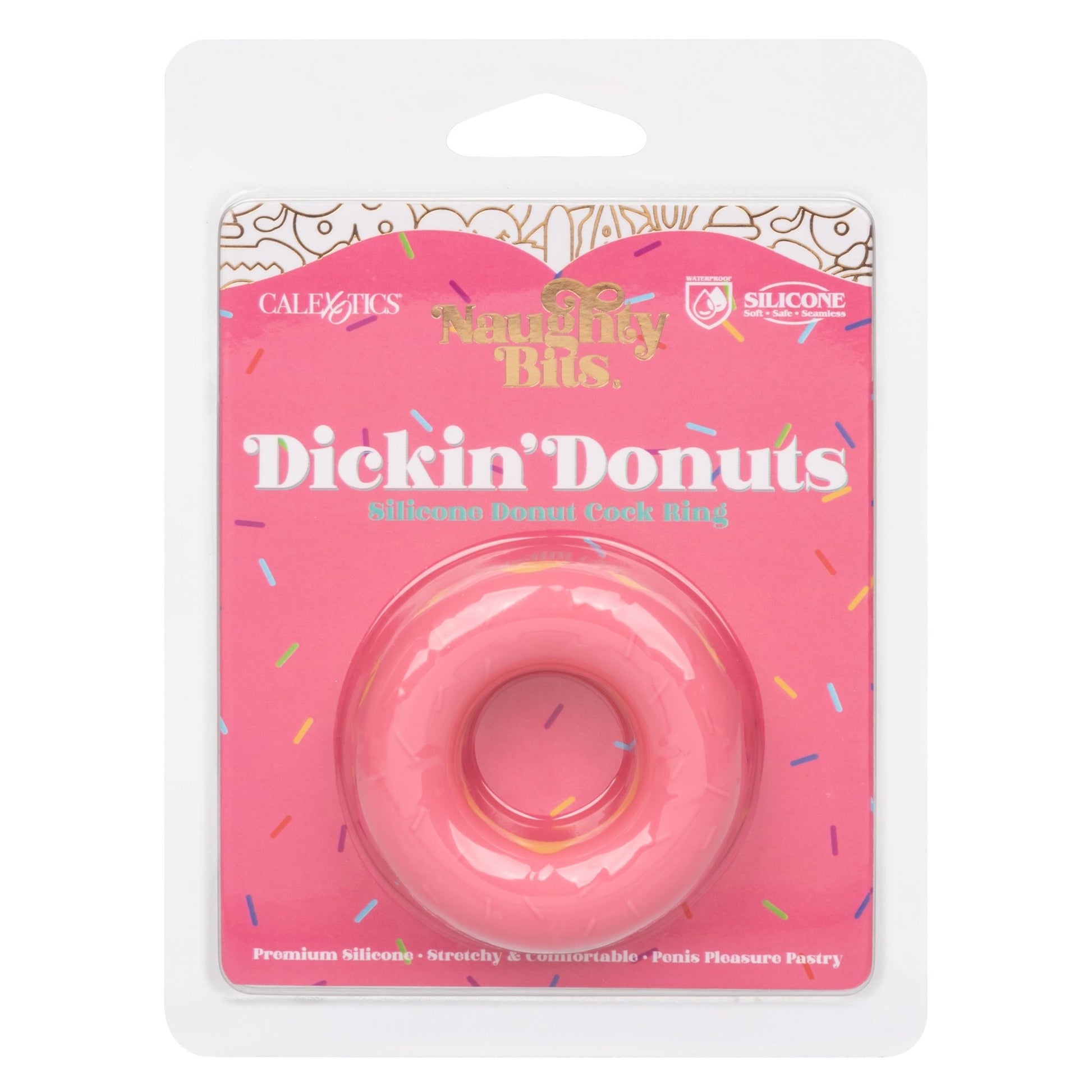 Naughty Bits Dickin Donuts Silicone Donut Cock Ring - Pink - Pleasure Palace