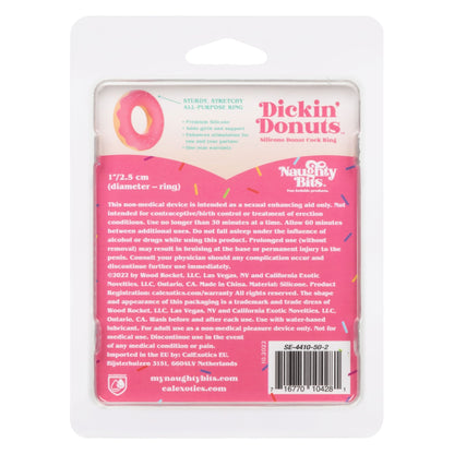 Naughty Bits Dickin Donuts Silicone Donut Cock Ring - Pink - Pleasure Palace