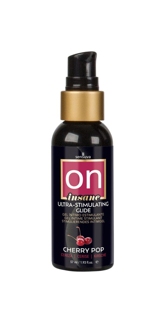 "On Insane Ultra-Stimulating Glide Cherry Pop 2oz-57ml Bottle SEN-VL776-ML"