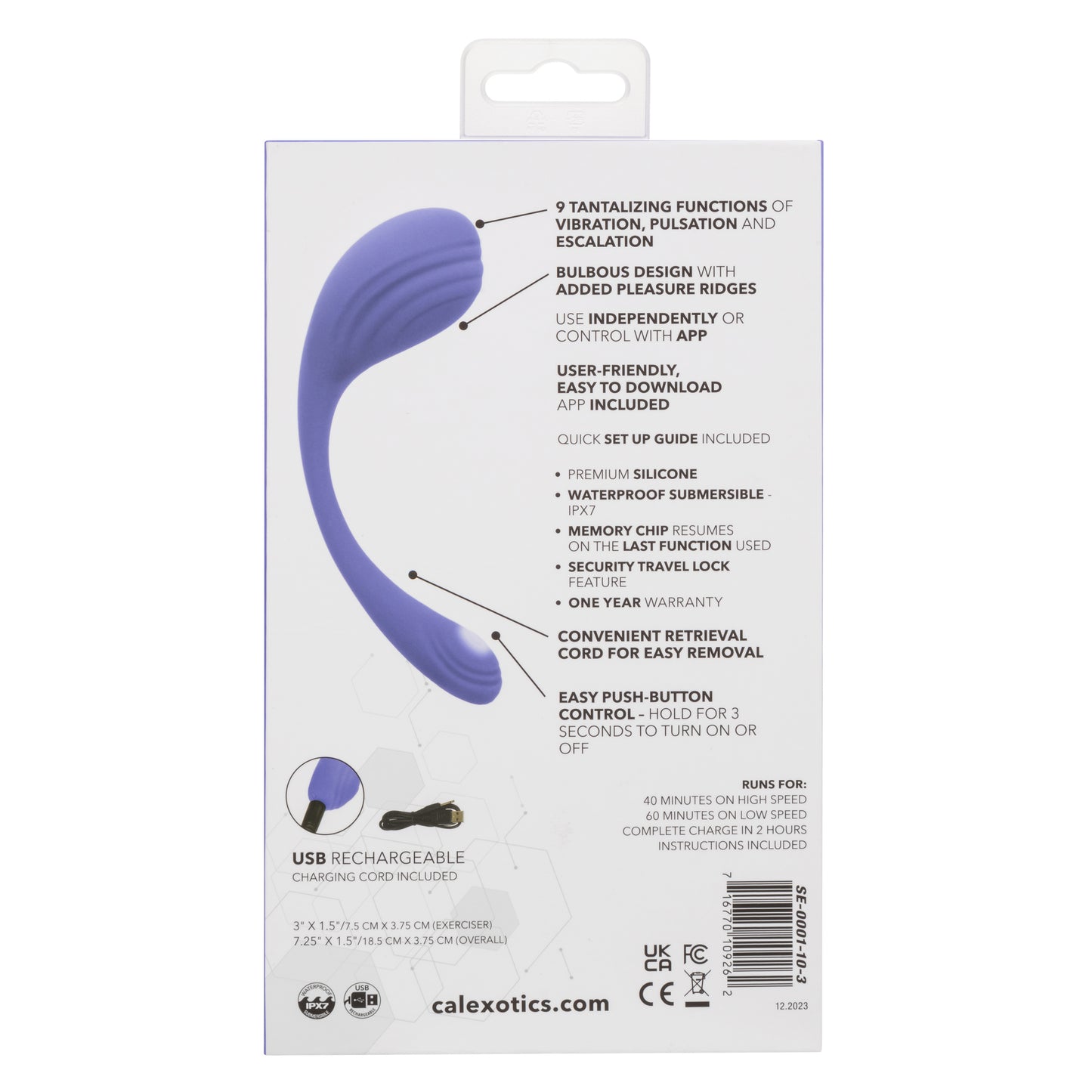 CalExotics Connect Kegel Exerciser - Periwinkle - Pleasure Palace