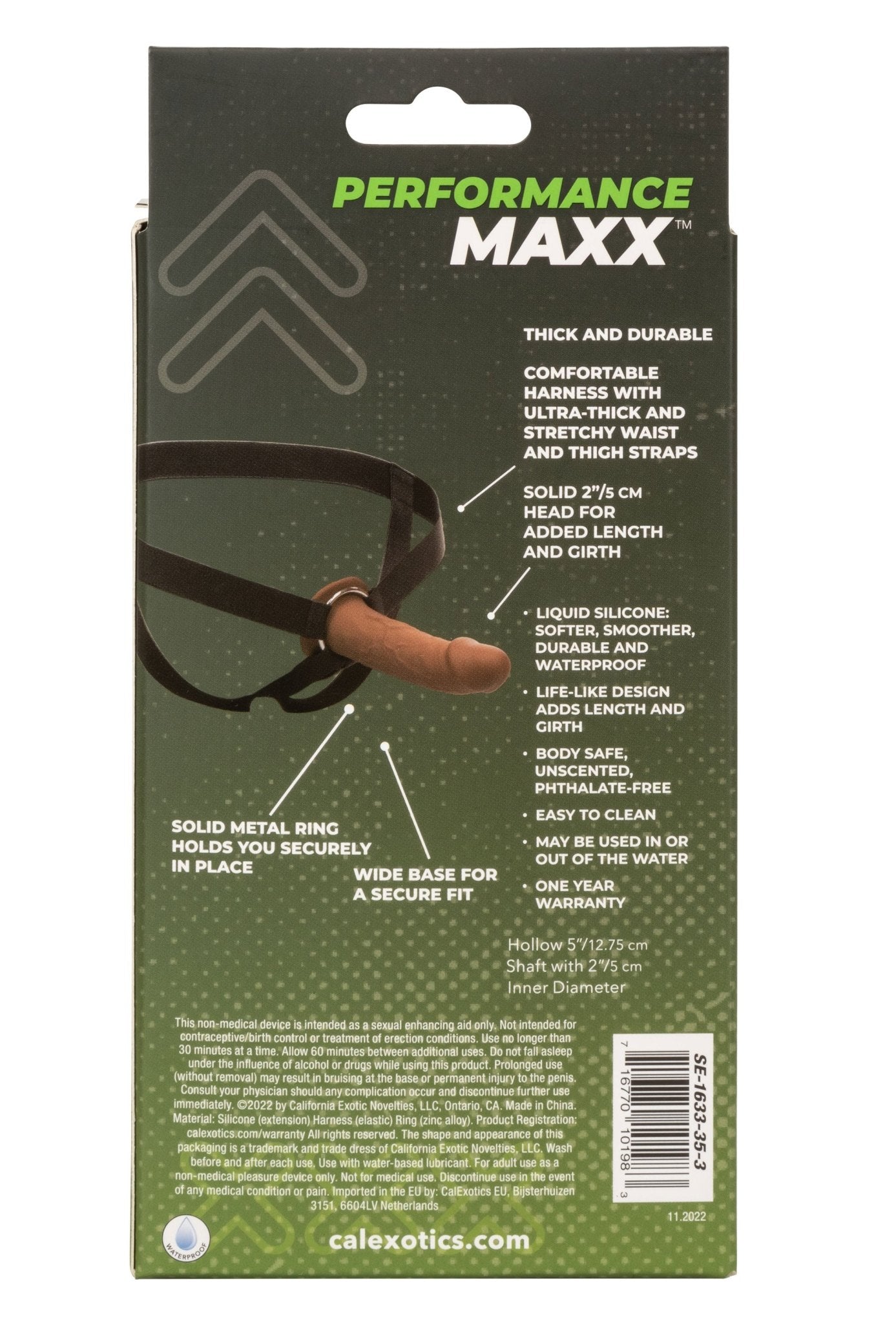Performance Maxx Life-Like Extension With Harness - Brown - Pleasure Palace