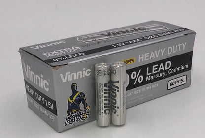 Vinnic Extra Heavy Duty AAA Batteries 60 Pack – 1.5V - Pleasure Palace
