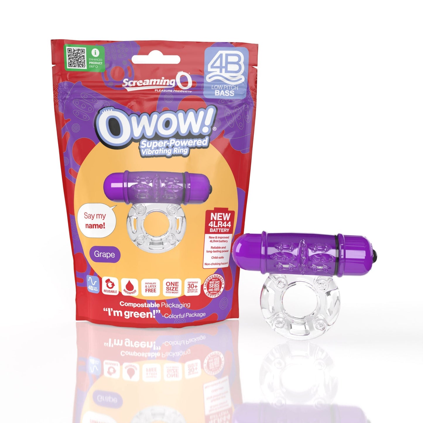 Screaming O 4b - Owow Super Powered Vibrating Ring - Grape - Pleasure Palace