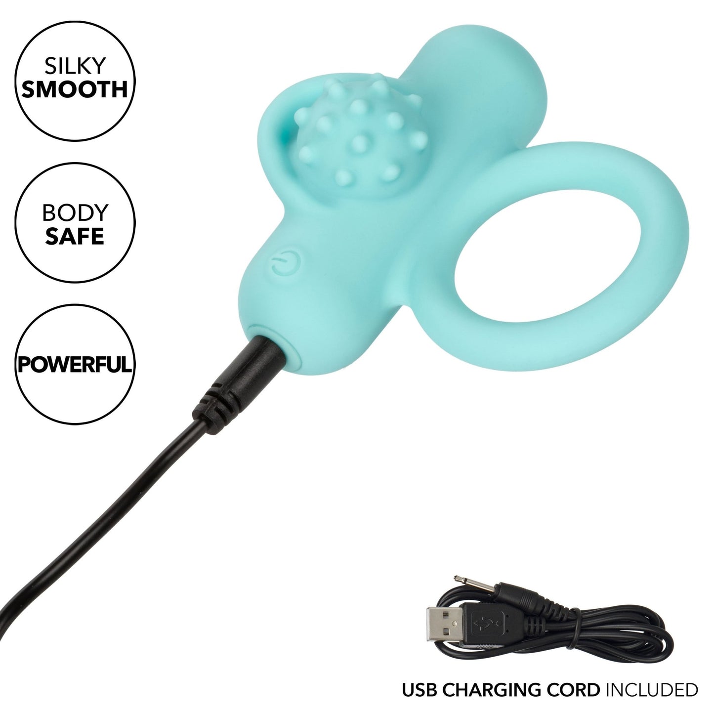 Silicone Rechargeable Nubby Lover's Delight - Blue - Pleasure Palace