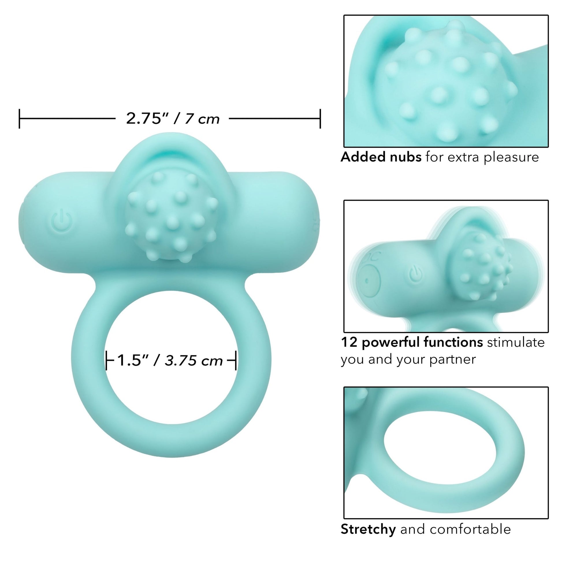 Silicone Rechargeable Nubby Lover's Delight - Blue - Pleasure Palace