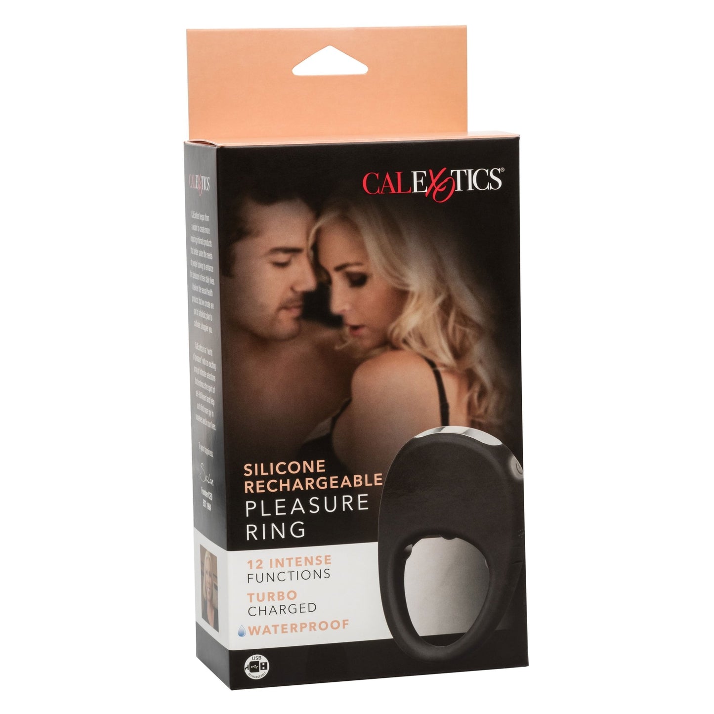 Silicone Rechargeable Pleasure Ring - Black - Black - Pleasure Palace