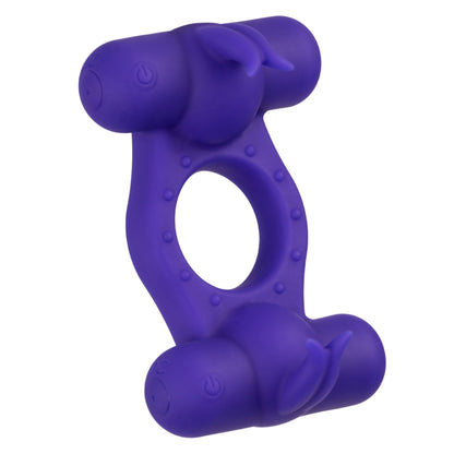 Silicone Rechargeable Triple Orgasm Enhancer - Purple - Pleasure Palace