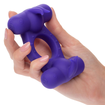Silicone Rechargeable Triple Orgasm Enhancer - Purple - Pleasure Palace