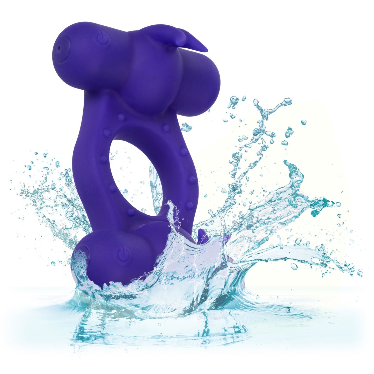 Silicone Rechargeable Triple Orgasm Enhancer - Purple - Pleasure Palace