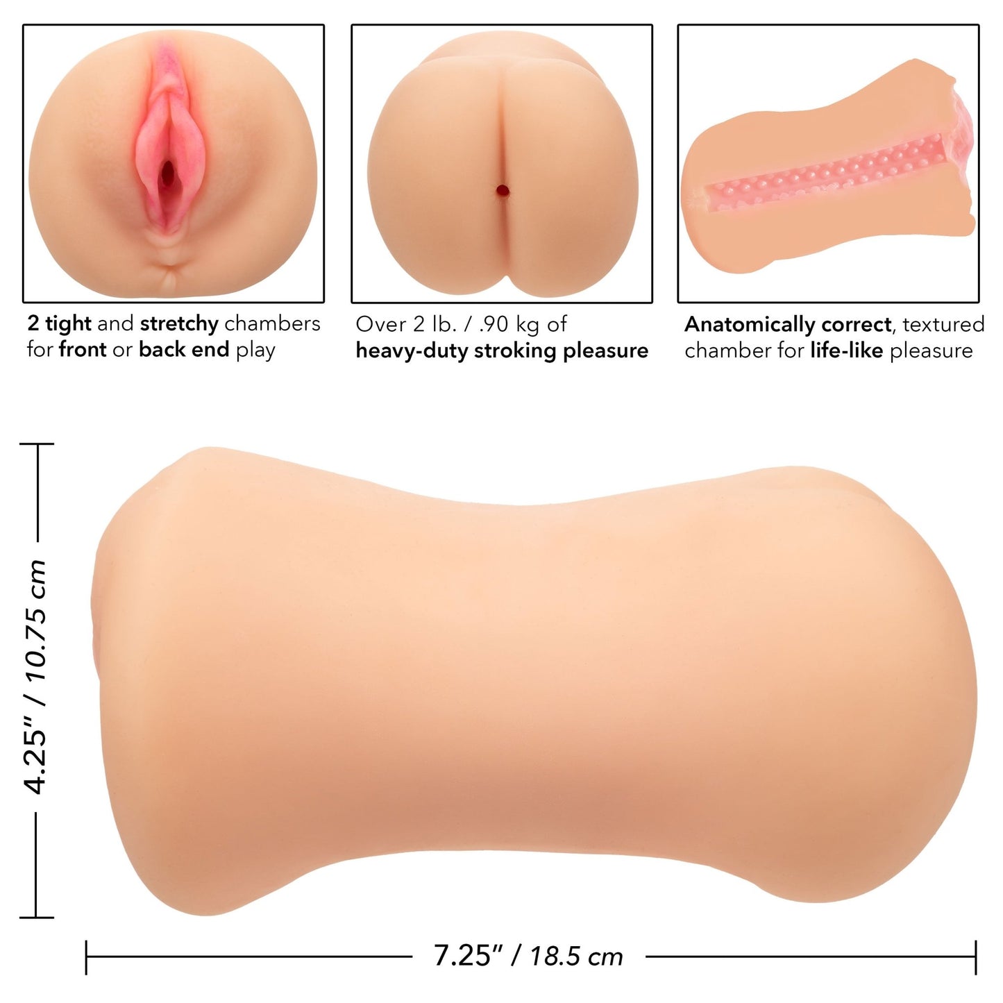 Stroke It Dual Entry Pussy and Ass - Ivory - Pleasure Palace