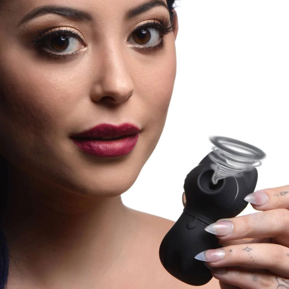 Sucky Kitty 7x Clitoral Stimulator - Black - Pleasure Palace
