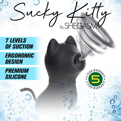 Sucky Kitty 7x Clitoral Stimulator - Black - Pleasure Palace