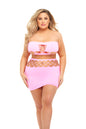 "Net Worth 2pc Bandeau Set - Queen - Pink PKL-23117XCP"