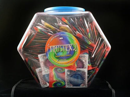 Trustex Assorted Colors Lubricated Condoms - 288 Piece Fishbowl - US Stores