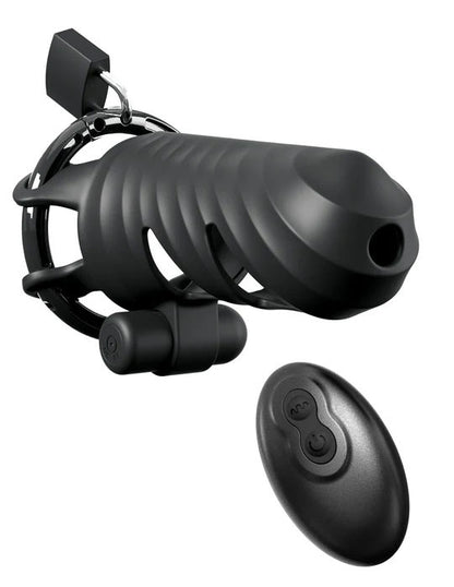 "Fantasy C-Ringz Remote-Controlled Vibrating Cock Blocker - Black PD5971-23"