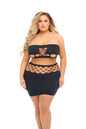 "Net Worth 2pc Bandeau Set - Queen - Black PKL-23117XBLKOS"