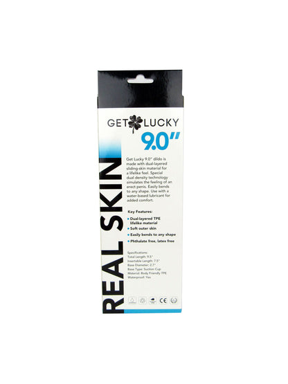 Get Lucky Real Skin 9" Dual Layer Dildo Beige