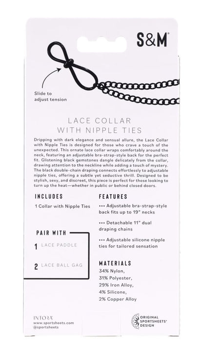 Lace Collar With Nipple Ties