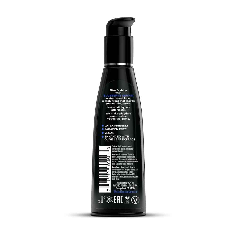 Aqua Blueberry Muffin Flavored Water Based Intimate Lubricant - 4 Fl. Oz.